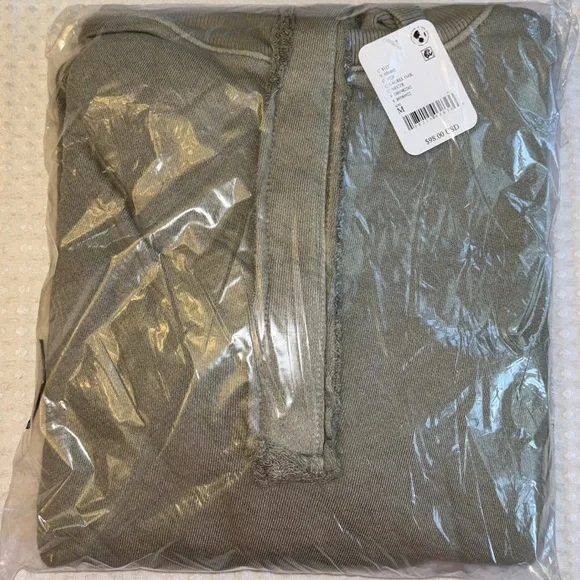 ❌SOLD!❌ NEW! Free People Camden Henley Sweatshirt MEDIUM Laurel Oak Olive Green - Picture 6 of 7